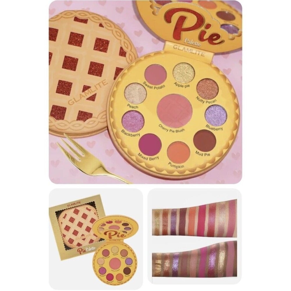 Glamlite Pie Palette 9 eyeshadows & blush New in box mattes shimmers Christmas